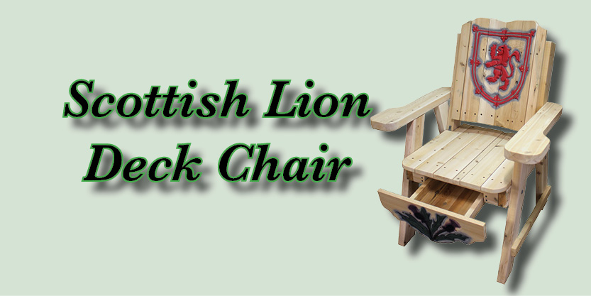 scottish lion chair, deck chair, deck lounge chair